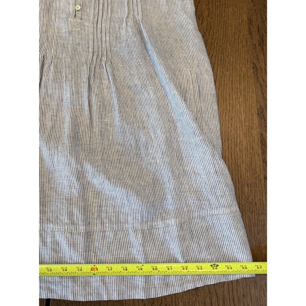 NWT Quince European Linen Sleeveless Swing Dress Women’s L Blue White Pinstripe - Picture 8 of 9